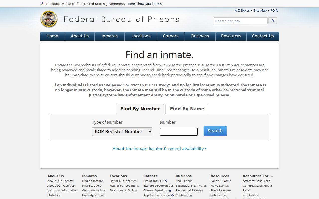 Wilcox County arrest history federal custody search through BOP