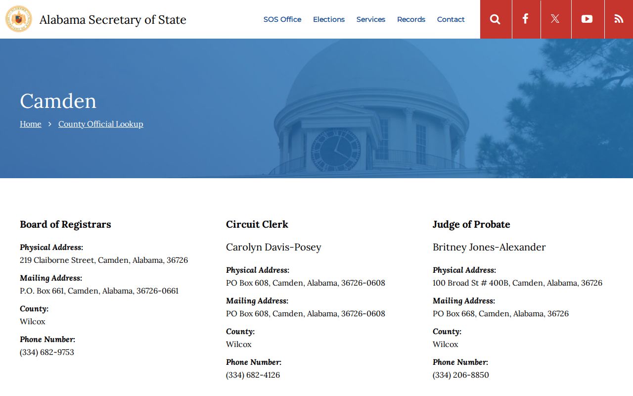 Camden criminal records official municipal contact listing