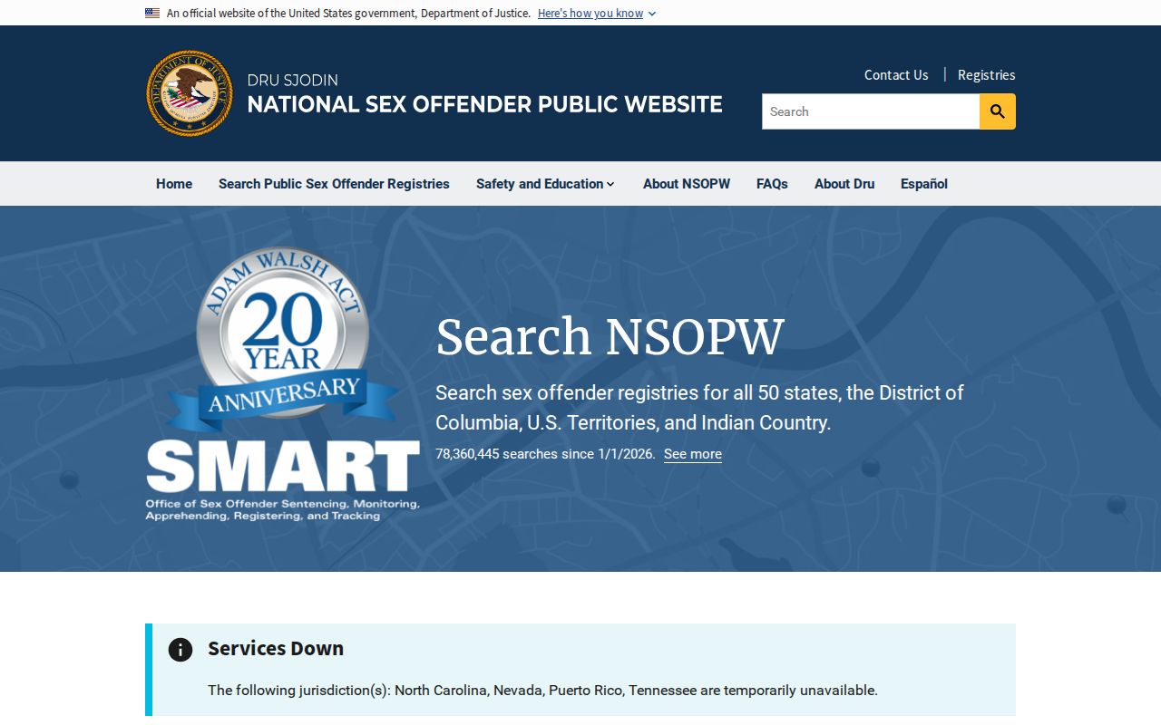 Wilcox County sex offender check through the national NSOPW search
